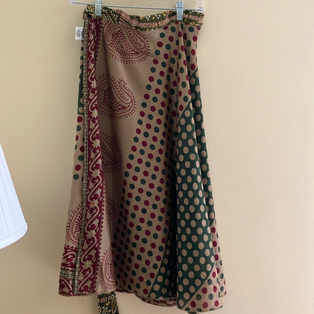 Silk Wrap Around Reversible Skirt Sizes 8-20